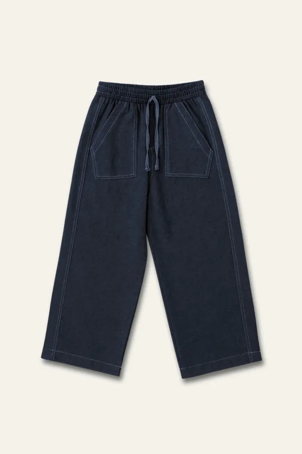 Boys’ Wide-Leg Cotton Blend Pants