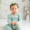 Gots Certified 100% Organic Turkish Cotton Ruffle Sweatshirt and Pants Set