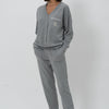 Women's Polka Dot V-Neck Pajama Set - Ecru